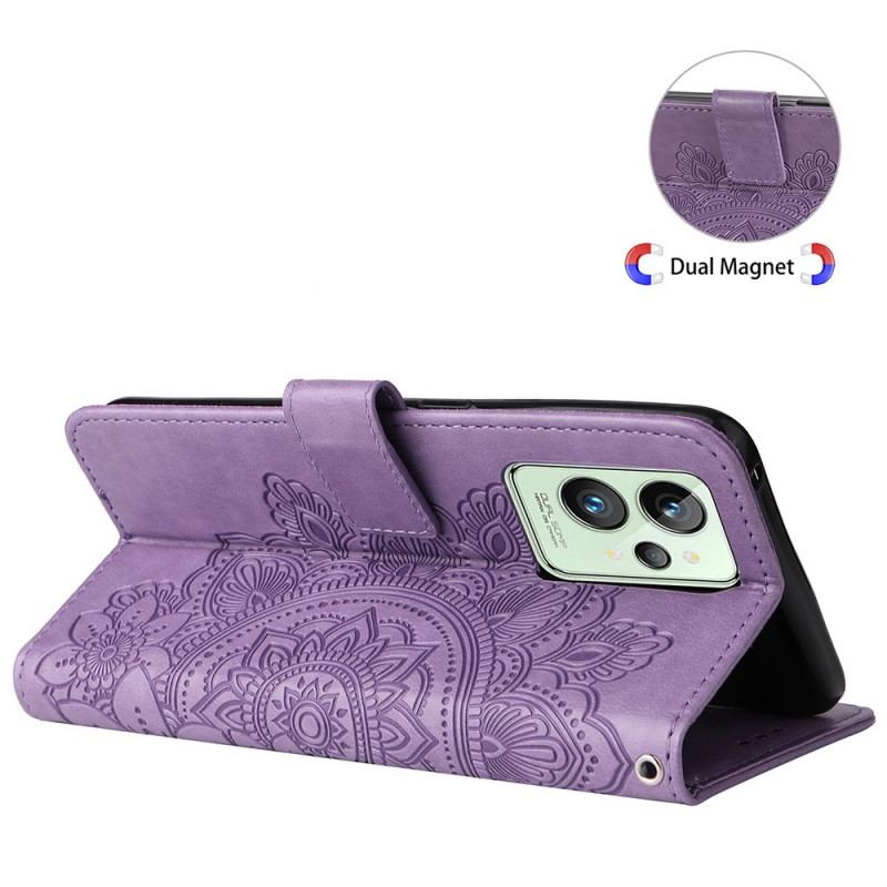 Flip Cover Realme GT2 Pro Med Snor Strappy Mandala