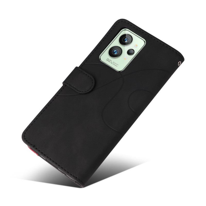 Flip Cover Realme GT2 Pro Med Snor Tofarvet Rem