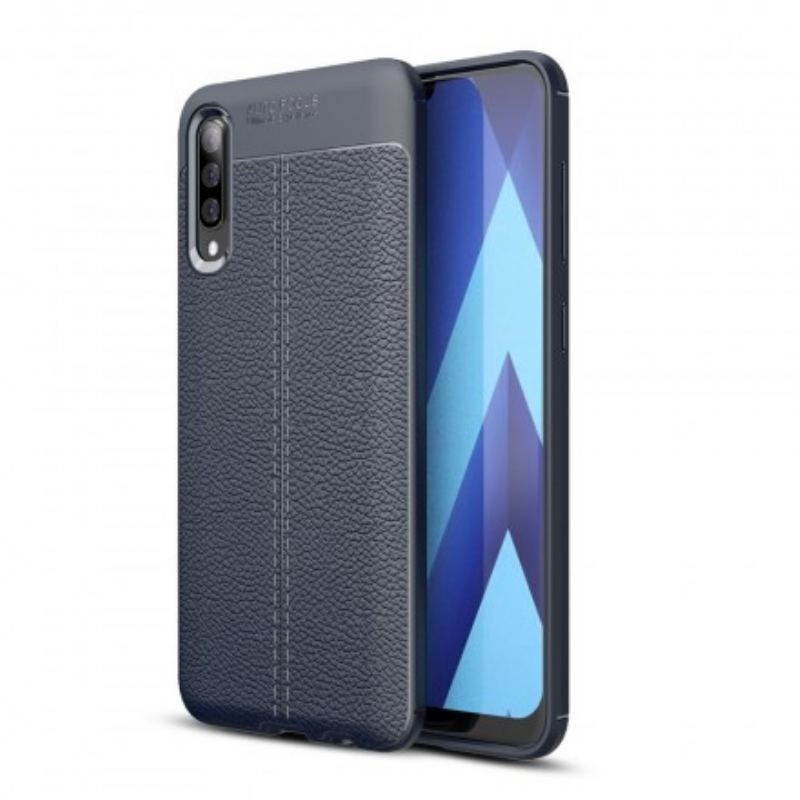 Cover Samsung Galaxy A50 Dobbelt Linje Litchi Læder Effekt