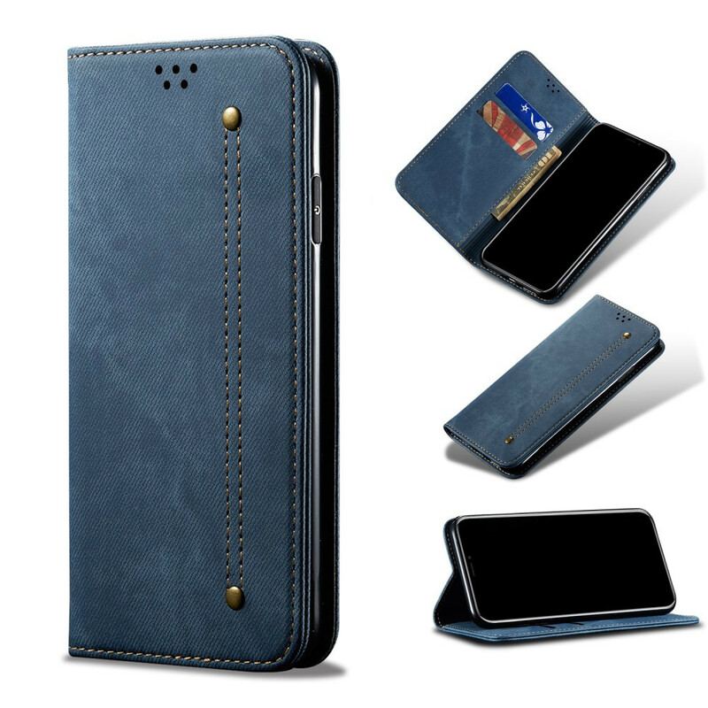 Cover Samsung Galaxy A50 Flip Cover Denim Stof