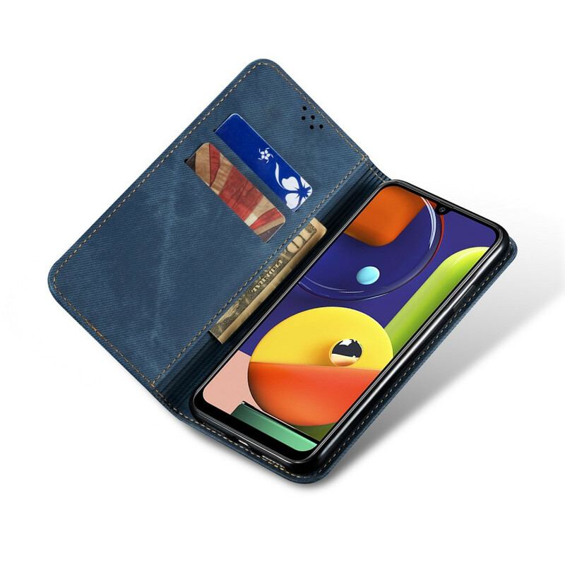 Cover Samsung Galaxy A50 Flip Cover Denim Stof