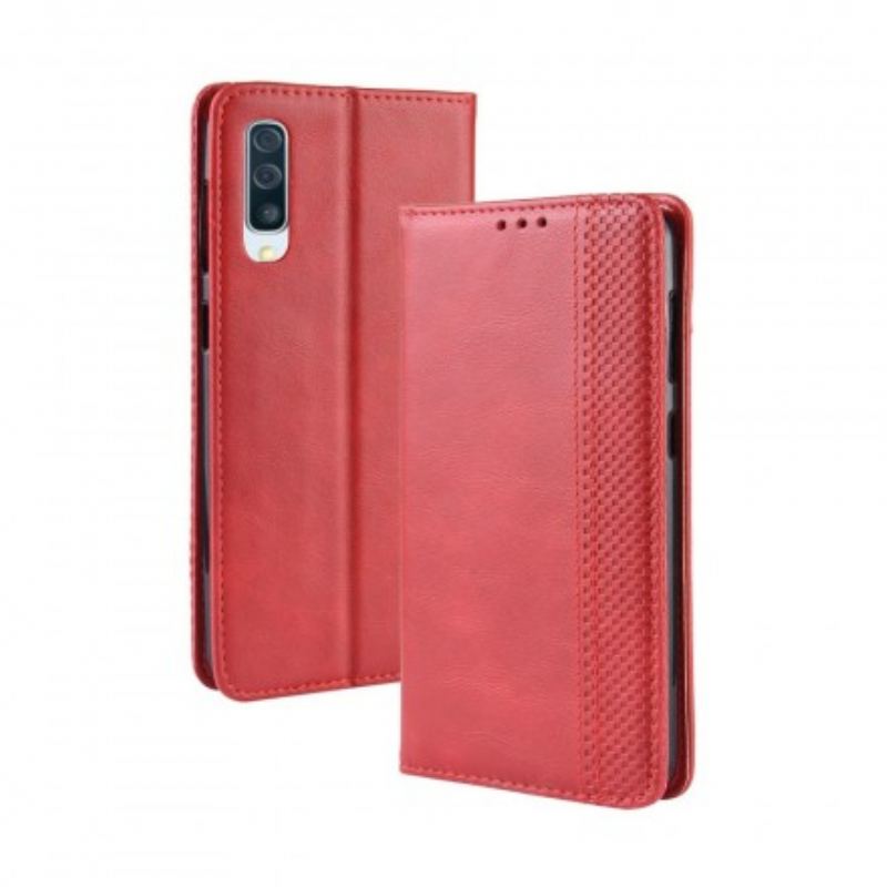 Cover Samsung Galaxy A50 Flip Cover Stiliseret Vintage Lædereffekt