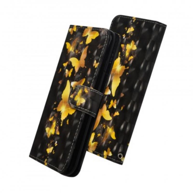 Flip Cover Samsung Galaxy A50 Gule Sommerfugle