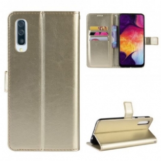 Flip Cover Samsung Galaxy A50 Imiteret Læder Firkant