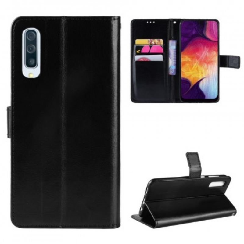 Flip Cover Samsung Galaxy A50 Imiteret Læder Firkant