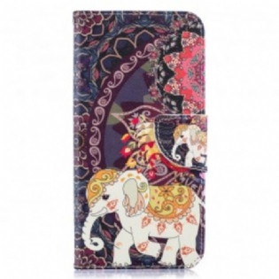 Flip Cover Samsung Galaxy A50 Mandala Med Etniske Elefanter