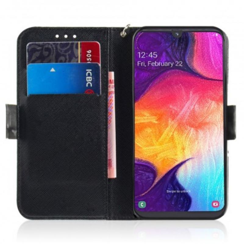 Flip Cover Samsung Galaxy A50 Med Snor Thong Safari Dyr