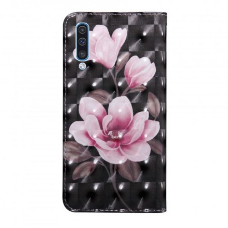 Læder Cover Samsung Galaxy A50 Blomstre Blomster