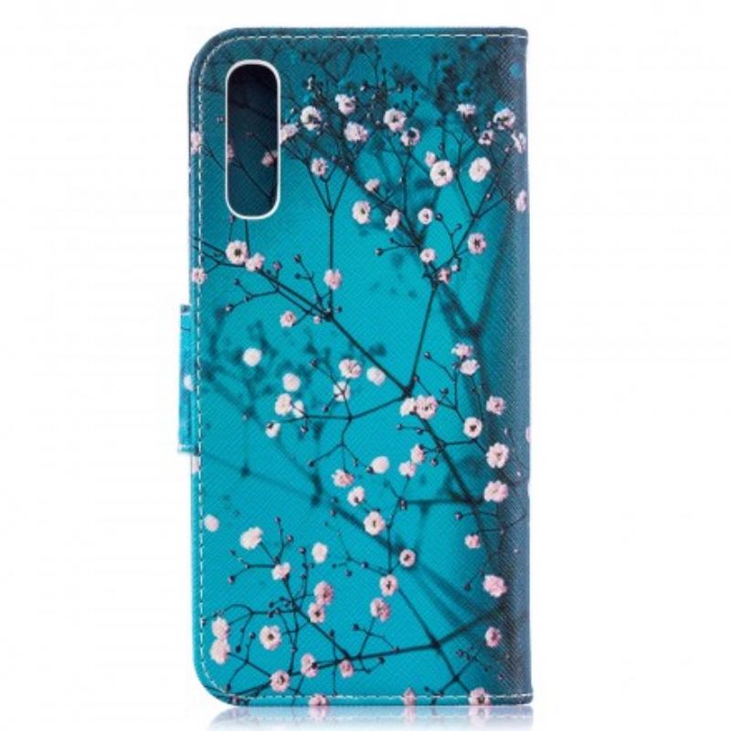 Læder Cover Samsung Galaxy A50 Blomstrende Træ