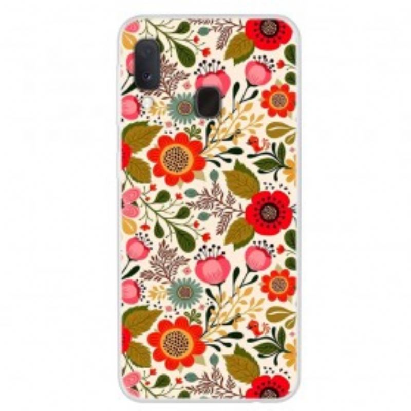 Cover Samsung Galaxy A20e Blomstertapet