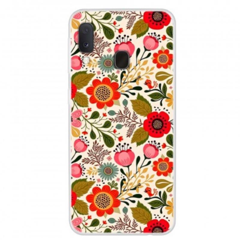 Cover Samsung Galaxy A20e Blomstertapet