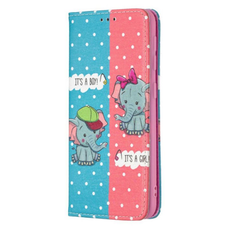 Cover Samsung Galaxy A20e Flip Cover Baby Elefanter