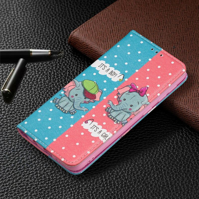 Cover Samsung Galaxy A20e Flip Cover Baby Elefanter