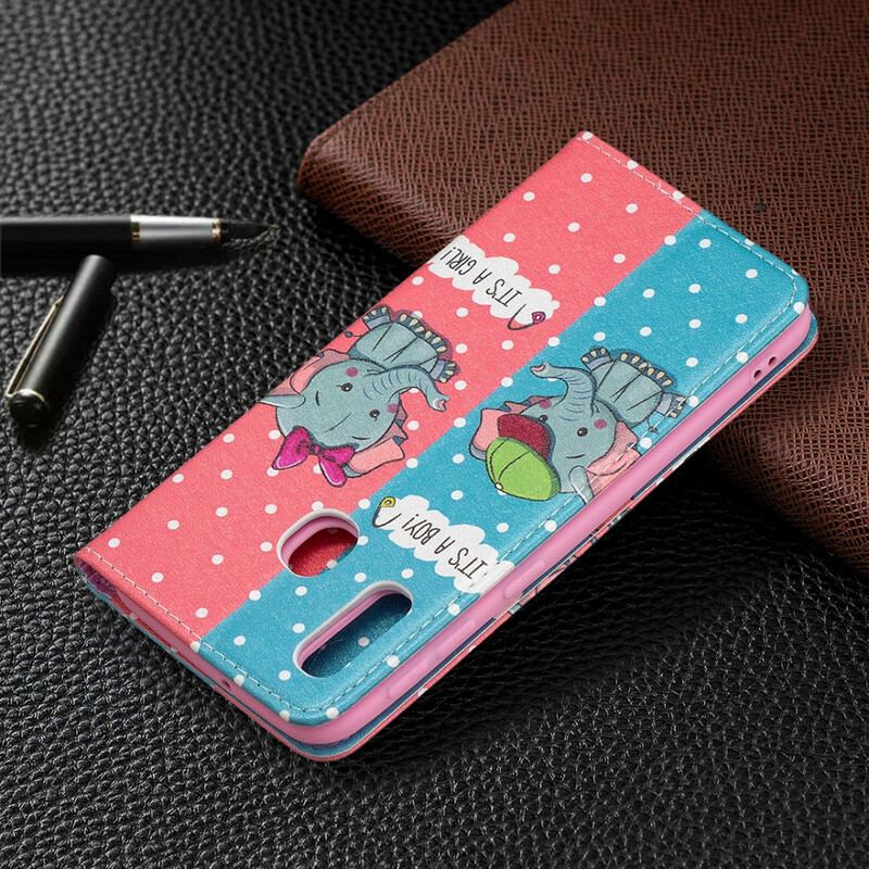 Cover Samsung Galaxy A20e Flip Cover Baby Elefanter