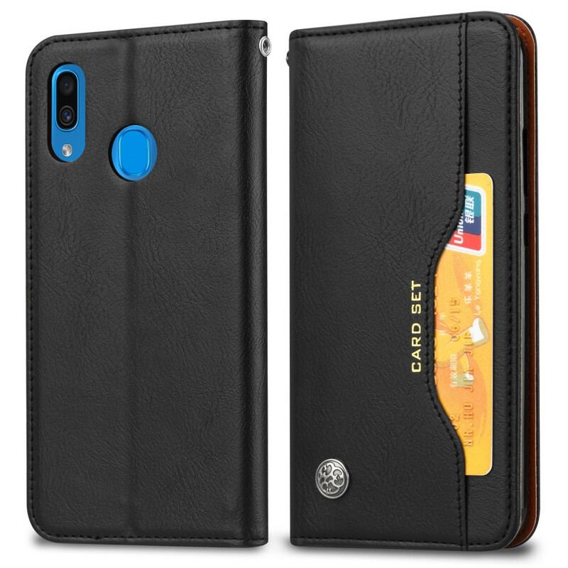 Cover Samsung Galaxy A20e Flip Cover Kortholder I Imiteret Læder