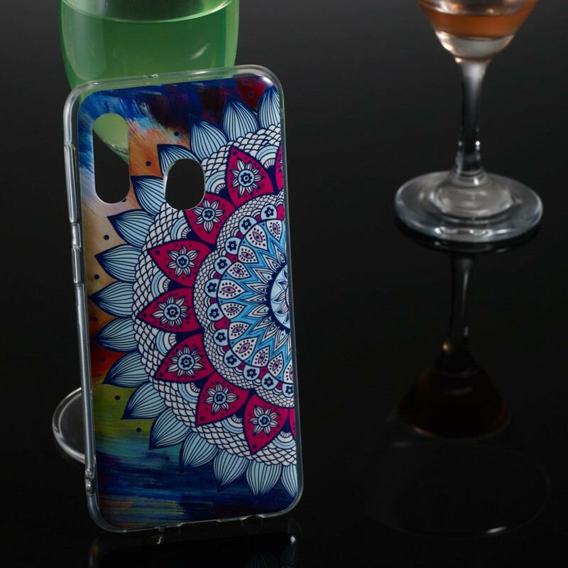 Cover Samsung Galaxy A20e Fluorescerende Farverig Mandala