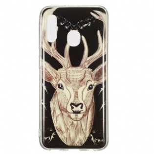 Cover Samsung Galaxy A20e Fluorescerende Majestic Deer