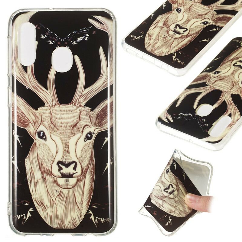 Cover Samsung Galaxy A20e Fluorescerende Majestic Deer