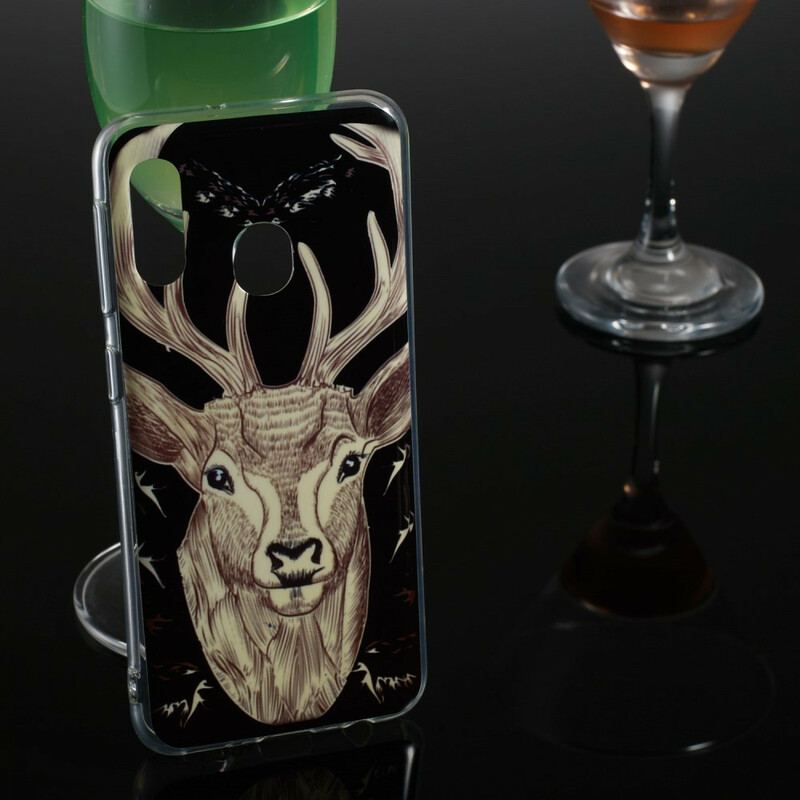 Cover Samsung Galaxy A20e Fluorescerende Majestic Deer