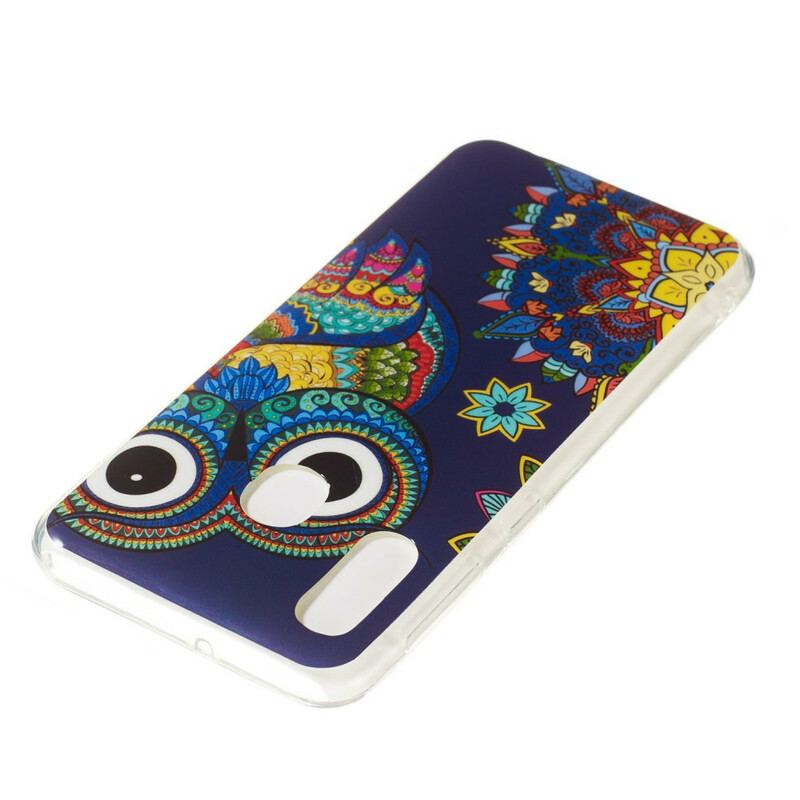 Cover Samsung Galaxy A20e Fluorescerende Ugle Mandala