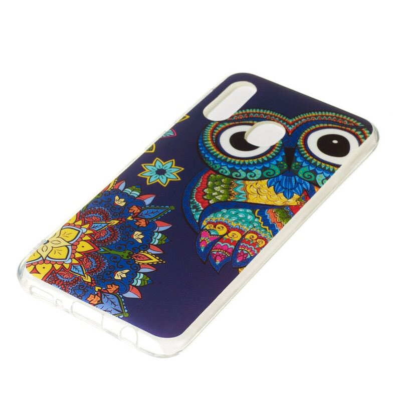 Cover Samsung Galaxy A20e Fluorescerende Ugle Mandala