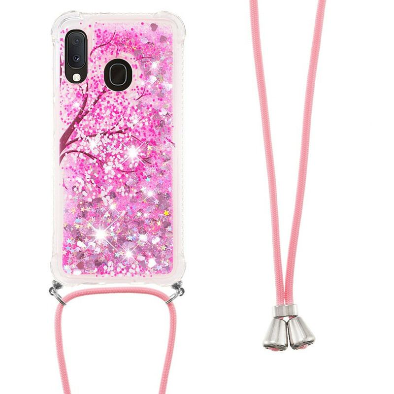 Cover Samsung Galaxy A20e Med Snor Sequin Snøretræ