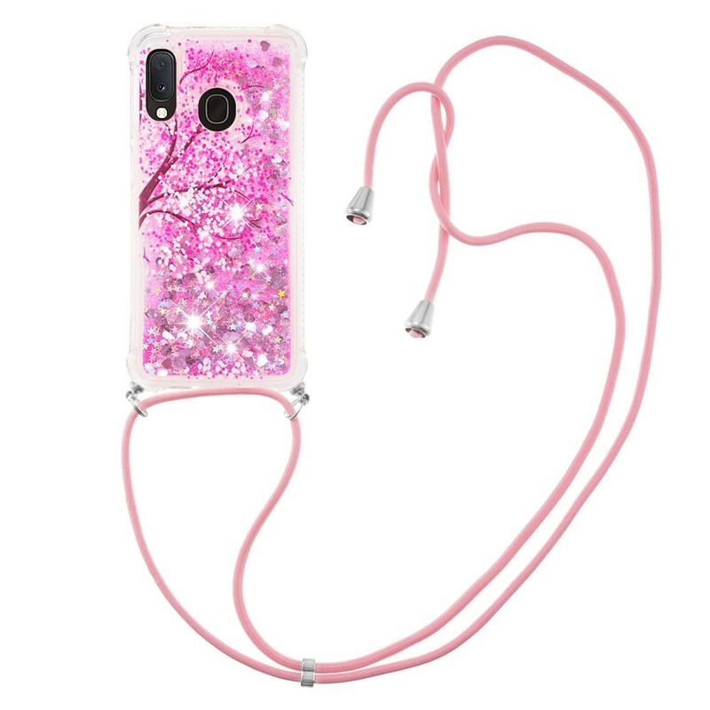 Cover Samsung Galaxy A20e Med Snor Sequin Snøretræ