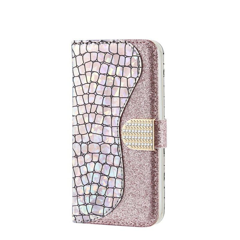 Flip Cover Samsung Galaxy A20e Krokodille Diamanter