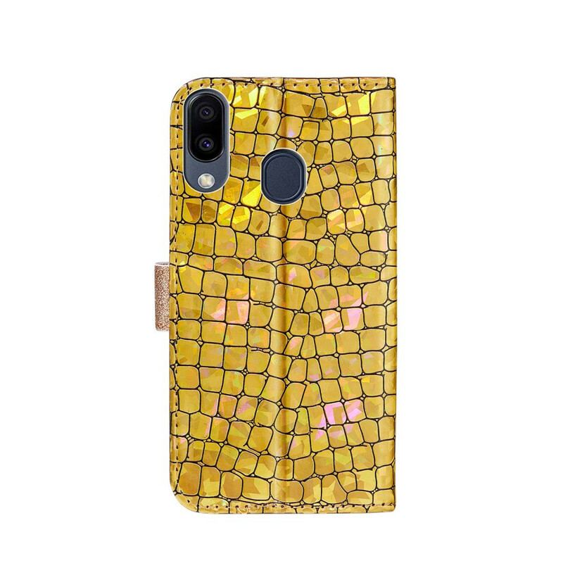 Flip Cover Samsung Galaxy A20e Krokodille Diamanter