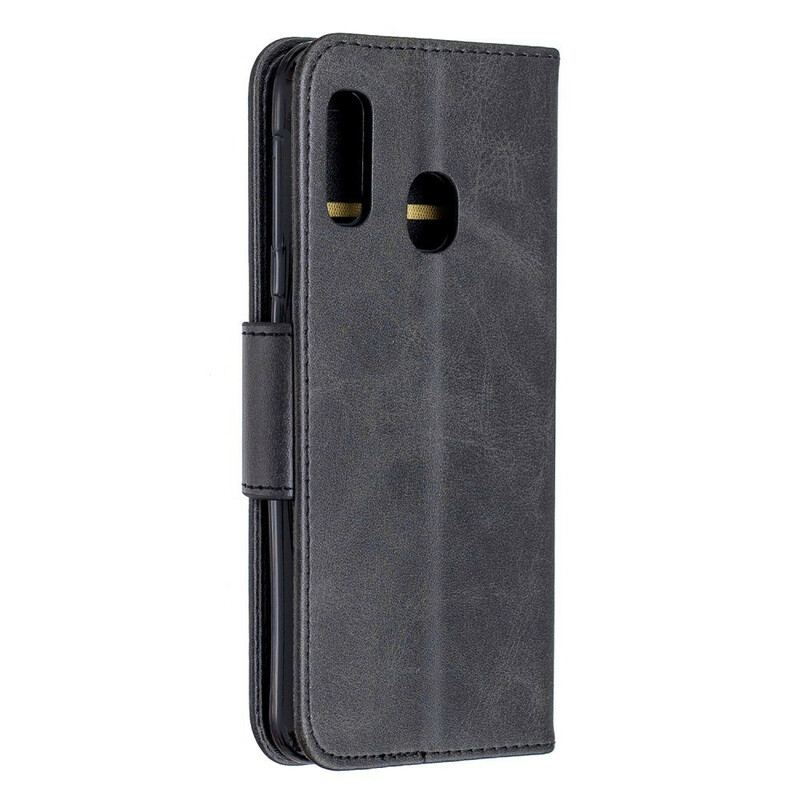 Flip Cover Samsung Galaxy A20e Læder Cover Glat Flap Skrå