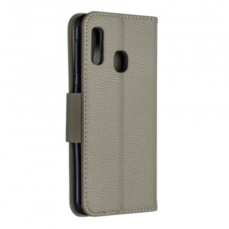 Flip Cover Samsung Galaxy A20e Læder Cover Litchi Rabat Oblique