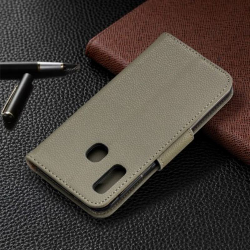 Flip Cover Samsung Galaxy A20e Læder Cover Litchi Rabat Oblique