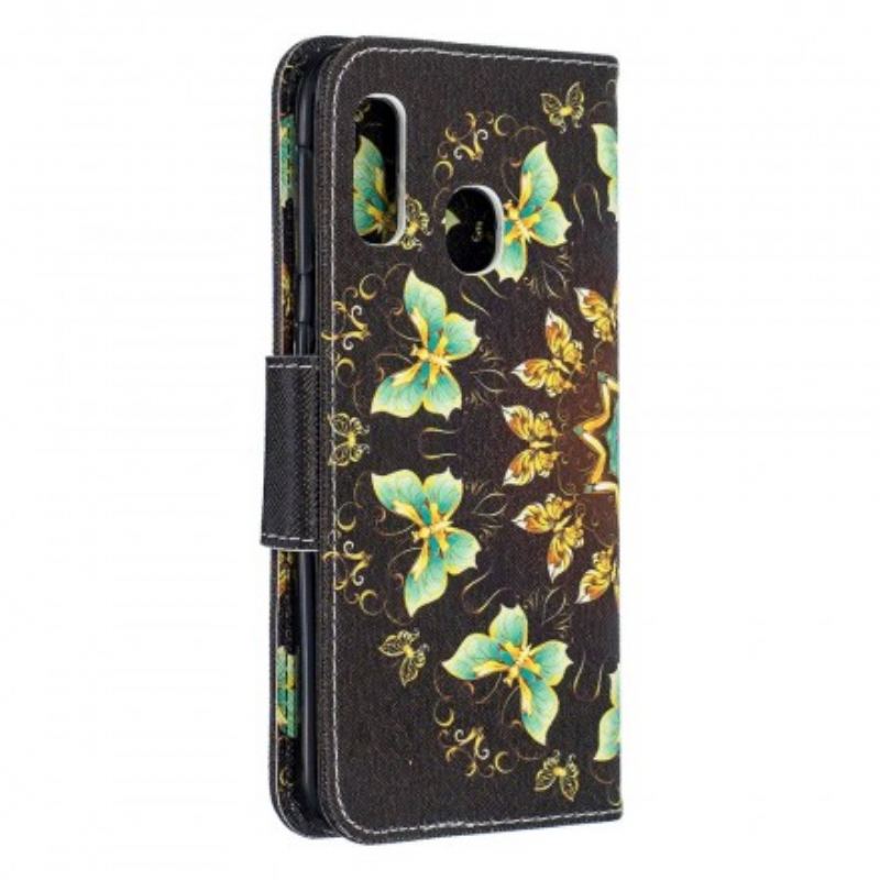 Flip Cover Samsung Galaxy A20e Mandala Sommerfugle