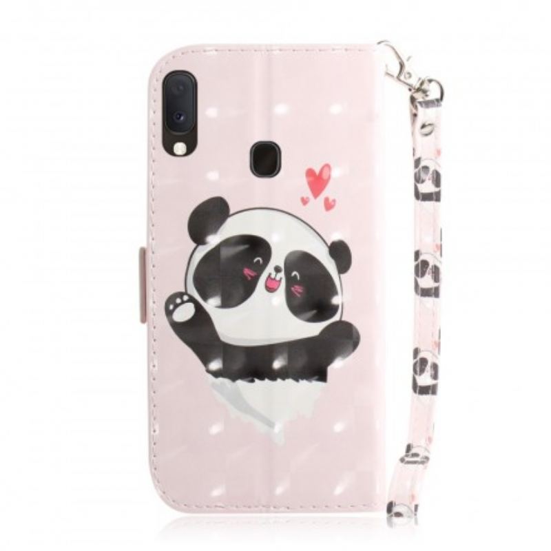 Flip Cover Samsung Galaxy A20e Med Snor Panda Love Med Snor