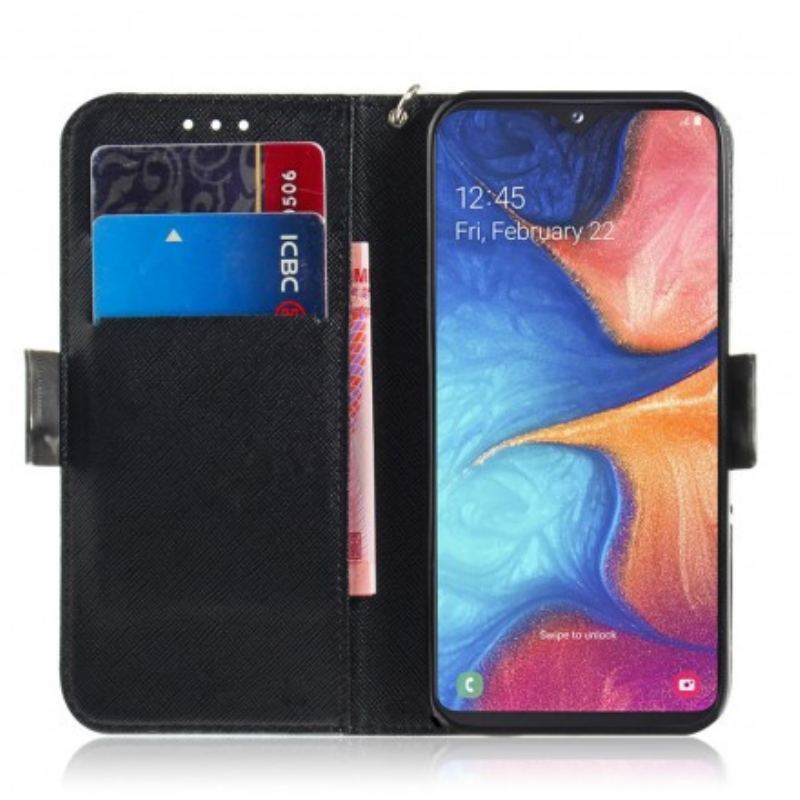 Flip Cover Samsung Galaxy A20e Med Snor Vred Panda Med Snor