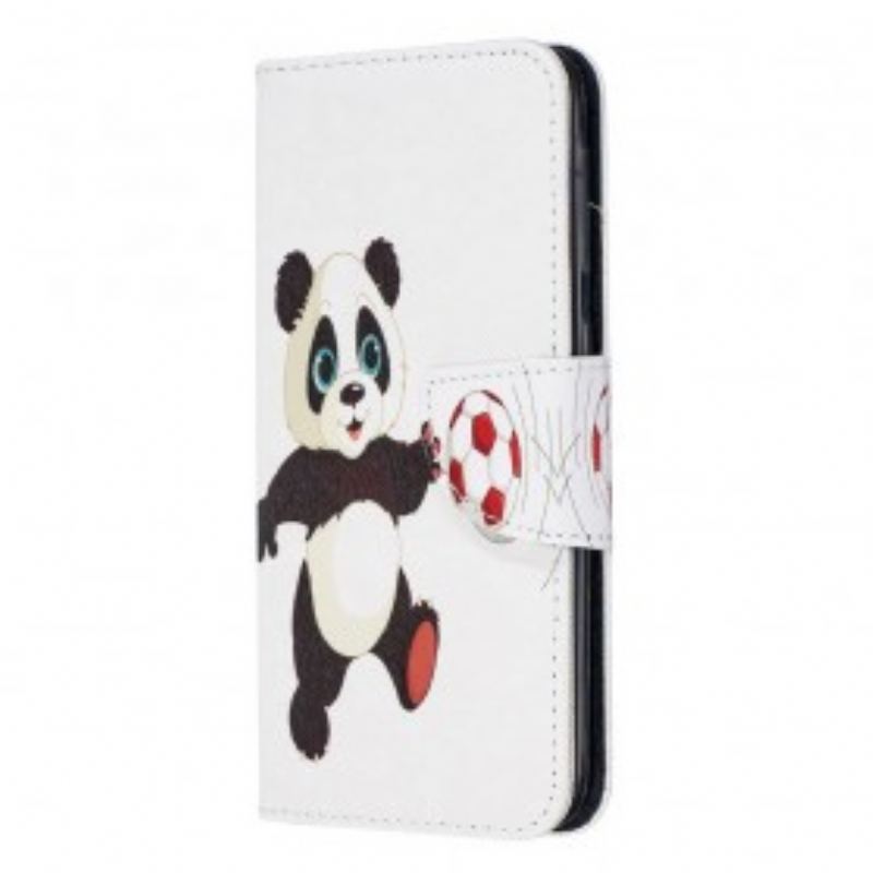 Flip Cover Samsung Galaxy A20e Panda Fodbold