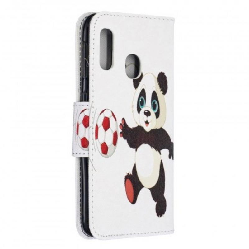 Flip Cover Samsung Galaxy A20e Panda Fodbold