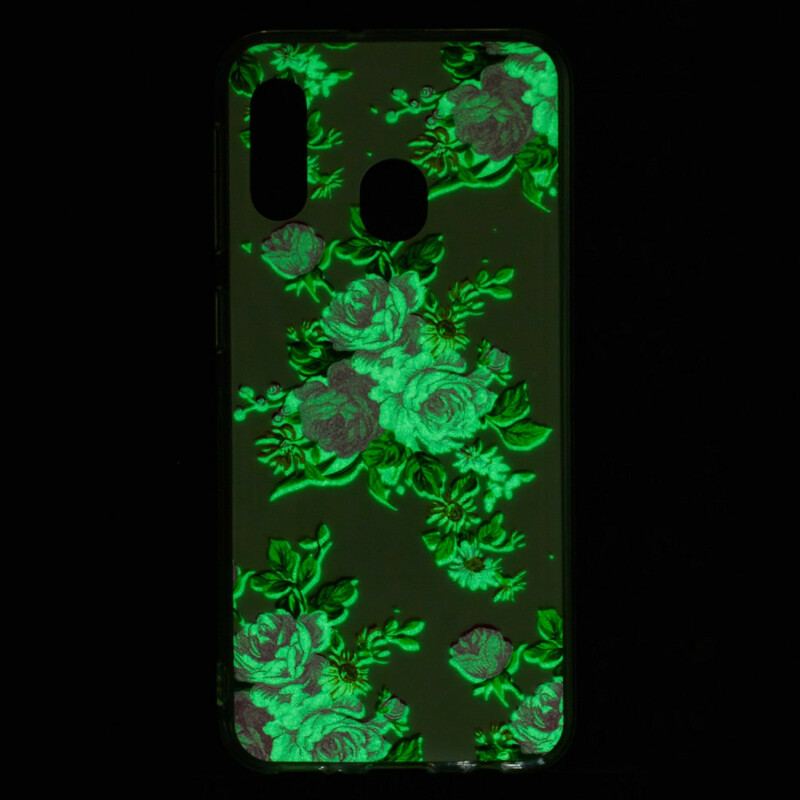 Mobilcover Samsung Galaxy A20e Fluorescerende Liberty-blomster