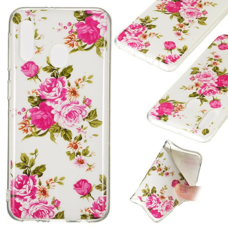 Mobilcover Samsung Galaxy A20e Fluorescerende Liberty-blomster