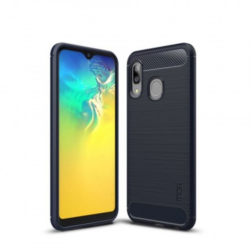 Mobilcover Samsung Galaxy A20e Mofi Børstet Kulfiber