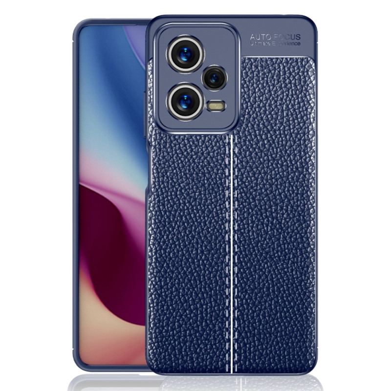 Cover Poco X5 Pro 5G Dobbelt Linje Litchi Læder Effekt