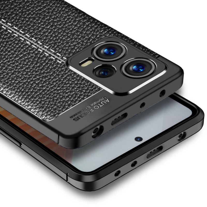 Cover Poco X5 Pro 5G Dobbelt Linje Litchi Læder Effekt