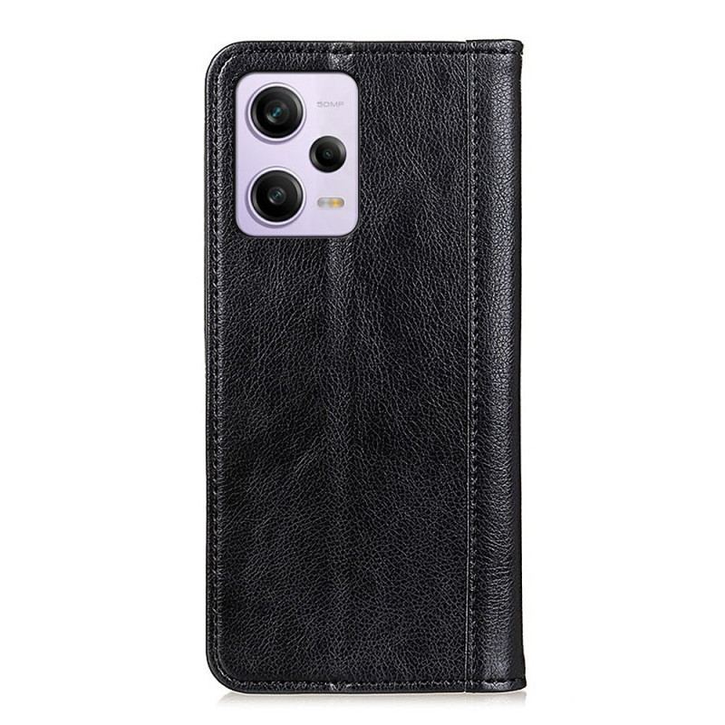 Cover Poco X5 Pro 5G Flip Cover Lychee Split Læder