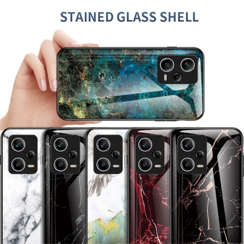 Cover Poco X5 Pro 5G Marmor Hærdet Glas