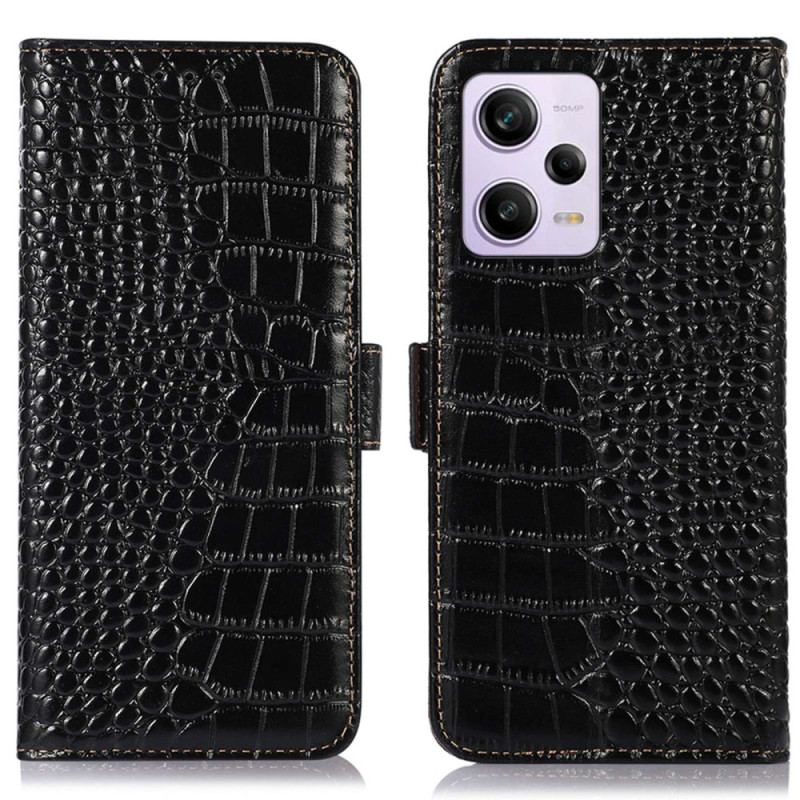 Flip Cover Poco X5 Pro 5G Crocodile Style Rfid