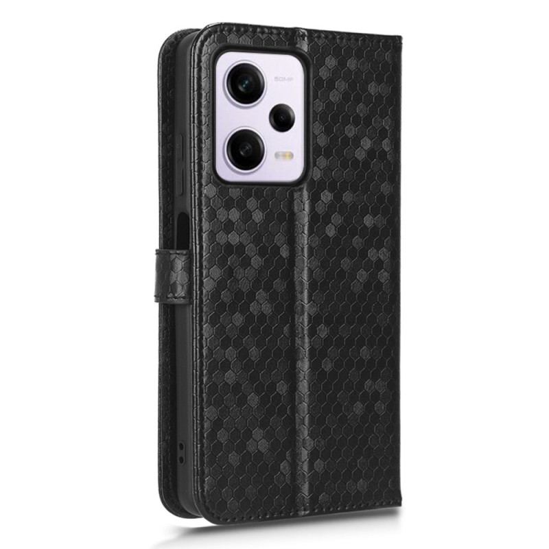 Flip Cover Poco X5 Pro 5G Med Snor 3d Mønster Strappy