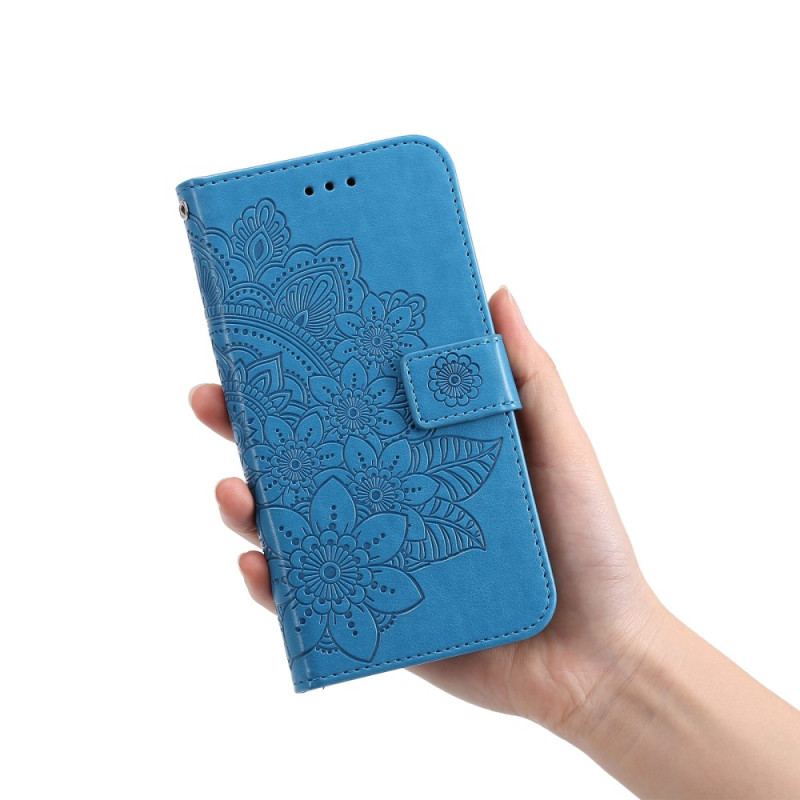 Flip Cover Poco X5 Pro 5G Med Snor Rem Blomster Mandala