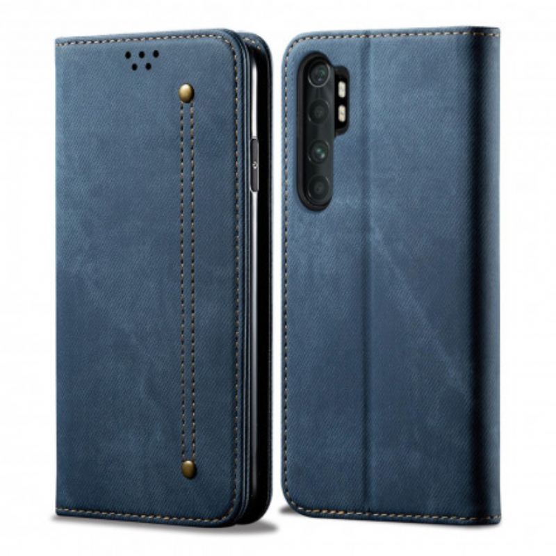 Cover Xiaomi Mi Note 10 Lite Flip Cover Denim Stof