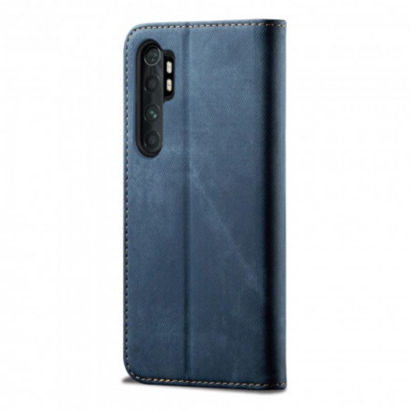 Cover Xiaomi Mi Note 10 Lite Flip Cover Denim Stof