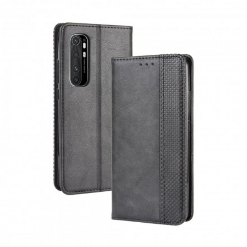 Cover Xiaomi Mi Note 10 Lite Flip Cover Stiliseret Vintage Lædereffekt